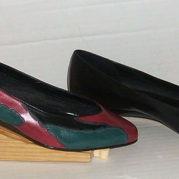 Vintage Stephane Kelian Paris Color Block Leather Slippers Size 7 - Picture 2 of 7